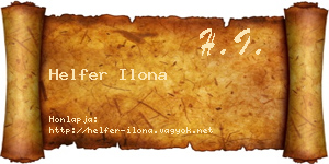 Helfer Ilona névjegykártya